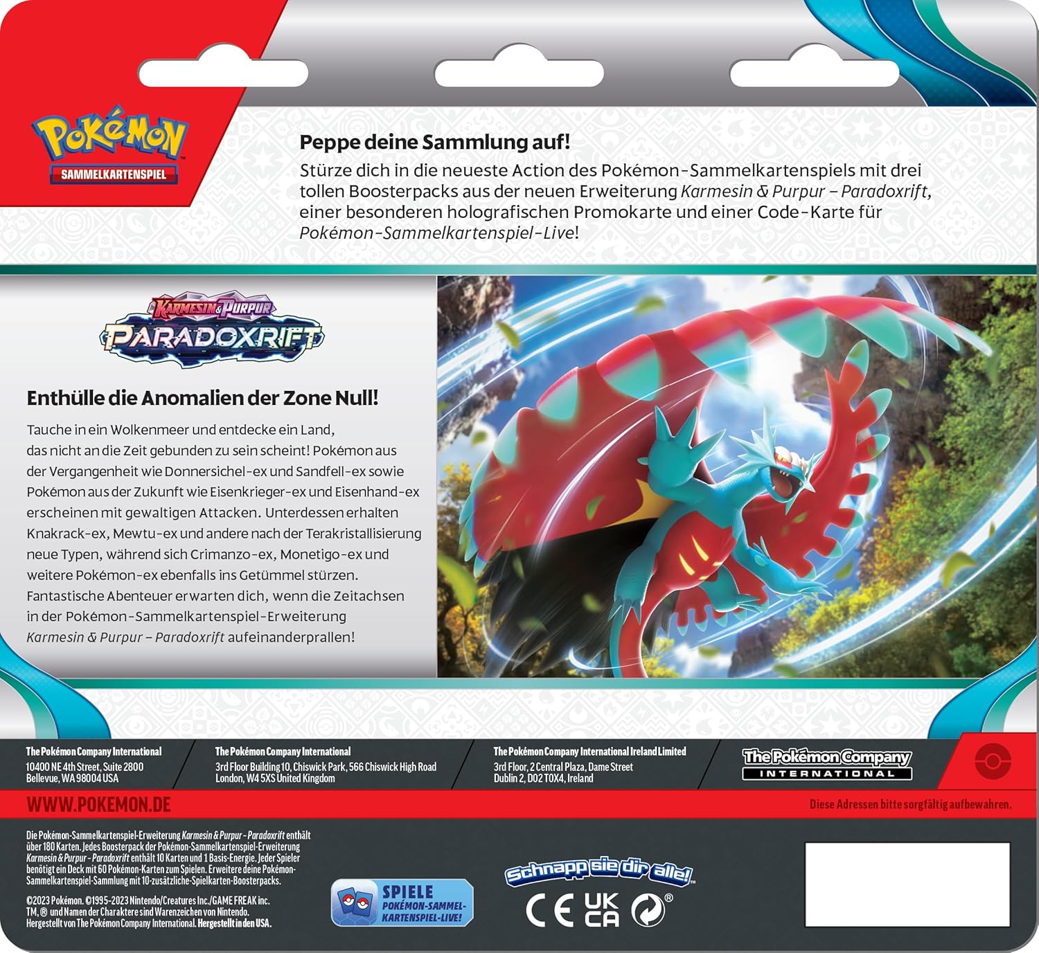 Pokémon Karmesin & Purpur – Paradoxrift 3-Pack Blister – Kolowal (Deutsch)