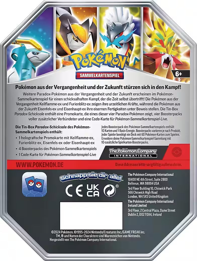 Pokémon Paradox Schicksale Keilflamme‑ex Tin‑Box - Deutsch
