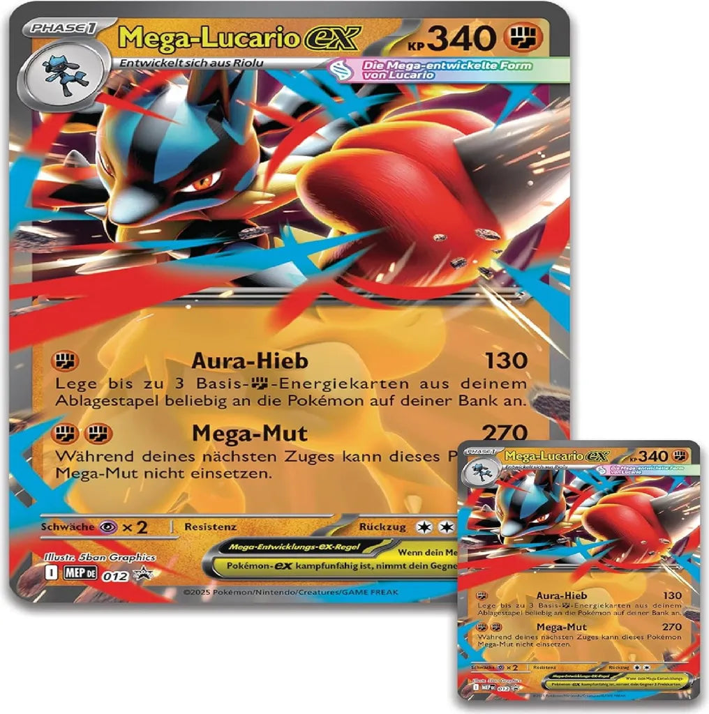 Pokémon Figuren-Kollektion Mega-Lucario-ex (Deutsch) – Premium Sammlerbox.