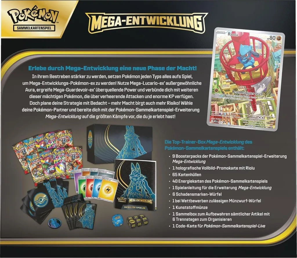 Pokémon Mega-Entwicklung – Top-Trainer-Box Mega-Lucario (Deutsch)
