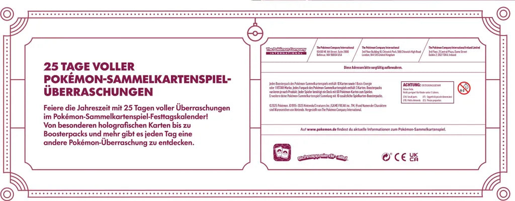 Pokémon Festtagskalender Adventskalender – Deutsch