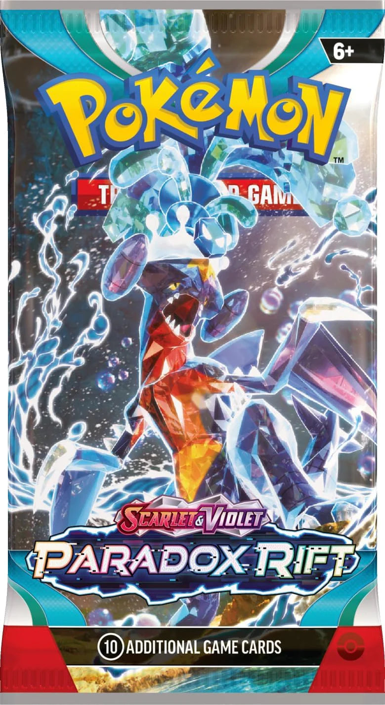 Pokémon TCG Booster Pack aus Scarlet & Violet – Paradox Rift mit Iron Bundle Artwork, englische Version mit 10 Karten.