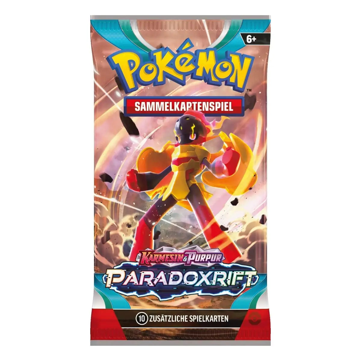 Pokémon TCG Booster Pack aus Karmesin & Purpur – Paradoxrift mit 10 Sammelkarten – Original Erweiterung für dein Deck