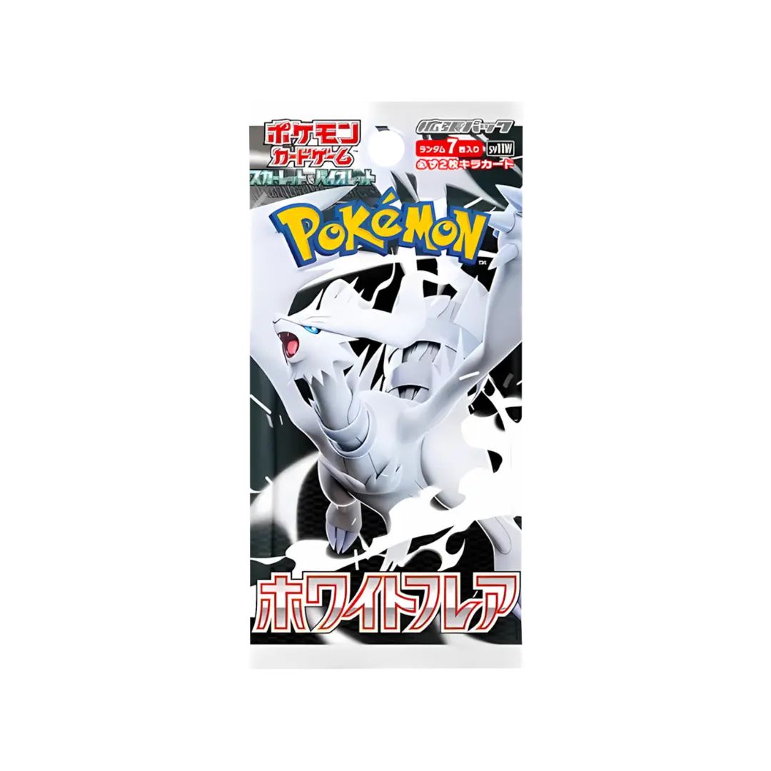 Japanisches Pokémon TCG Booster Pack – White Flare SV11w mit Reshiram Artwork, original Import-Sammelkarten.