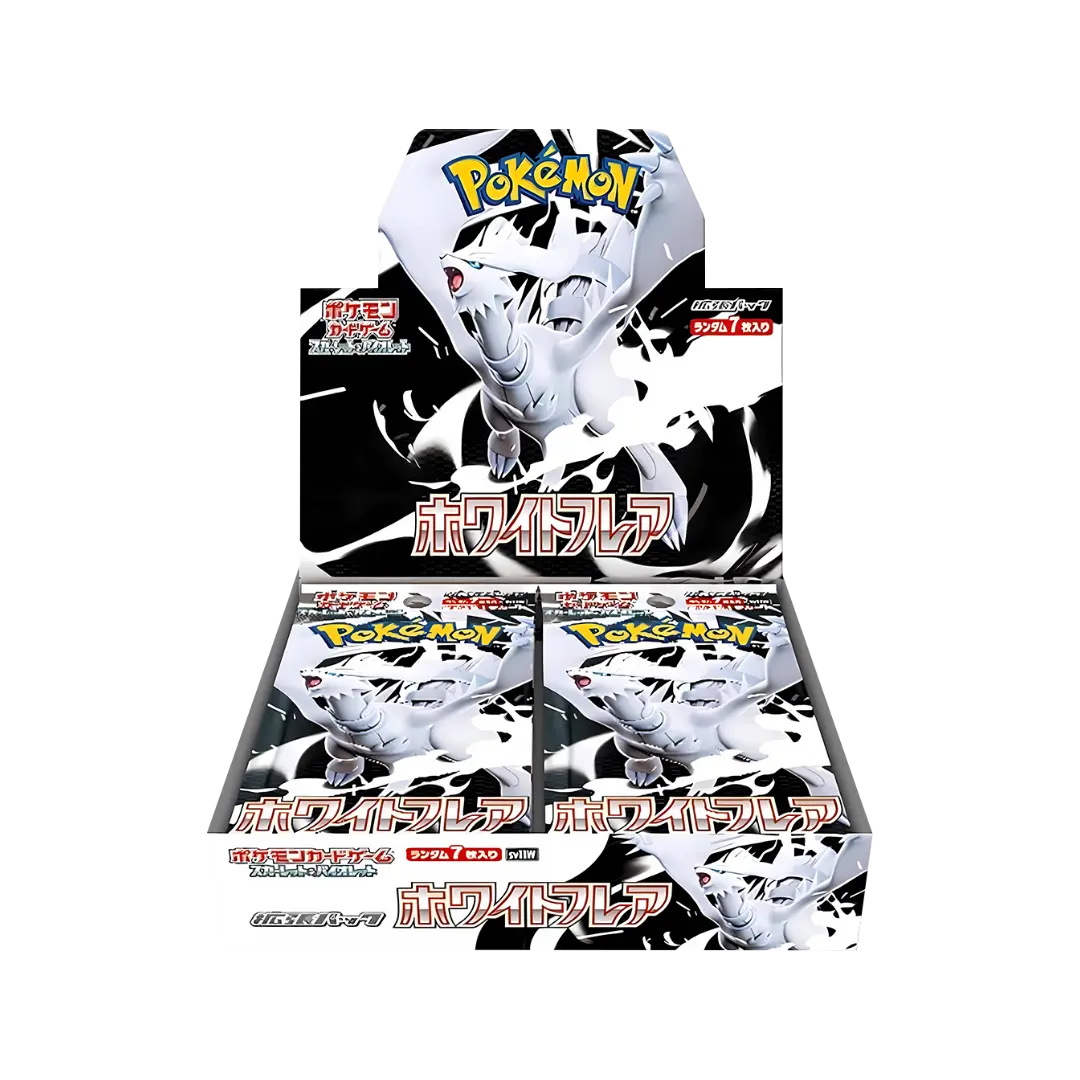Pokémon TCG Display Box – White Flare SV11w mit Reshiram Artwork, japanische Original-Ausgabe für Sammler.