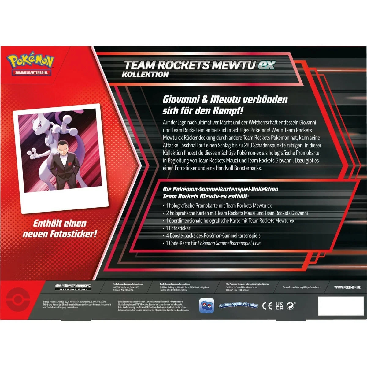 Pokémon Team Rocket’s Mewtu ex Kollektion (Deutsch)
