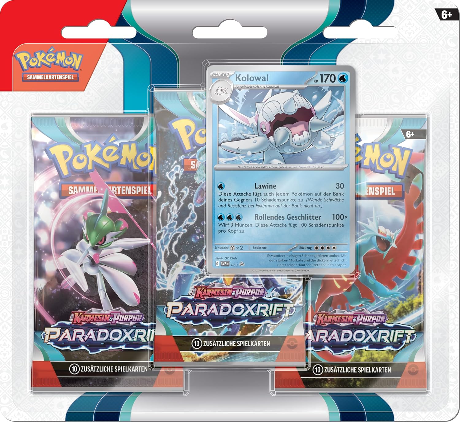 Pokémon Karmesin & Purpur – Paradoxrift 3-Pack Blister – Kolowal (Deutsch)