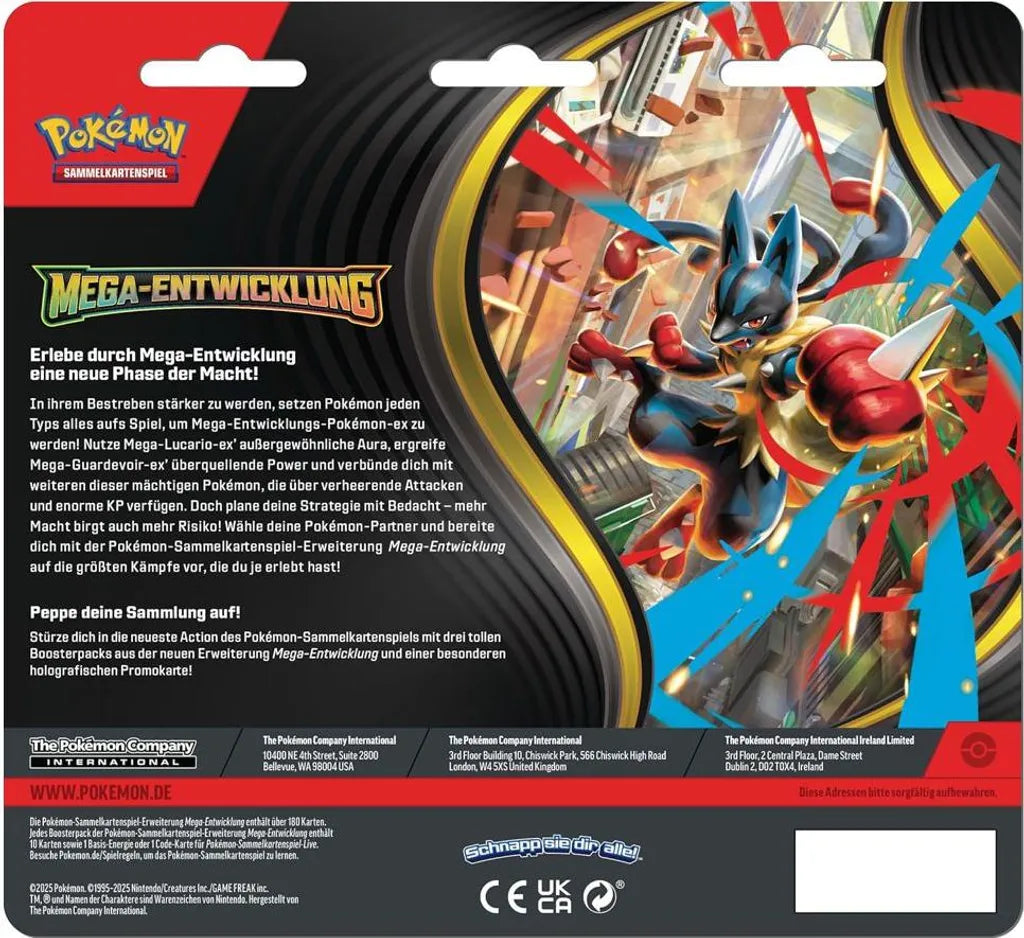 Pokémon Mega-Entwicklung – Fatale Flammen Drei-Boosterpack-Blister (mit Sniebel-Promo) – Deutsch